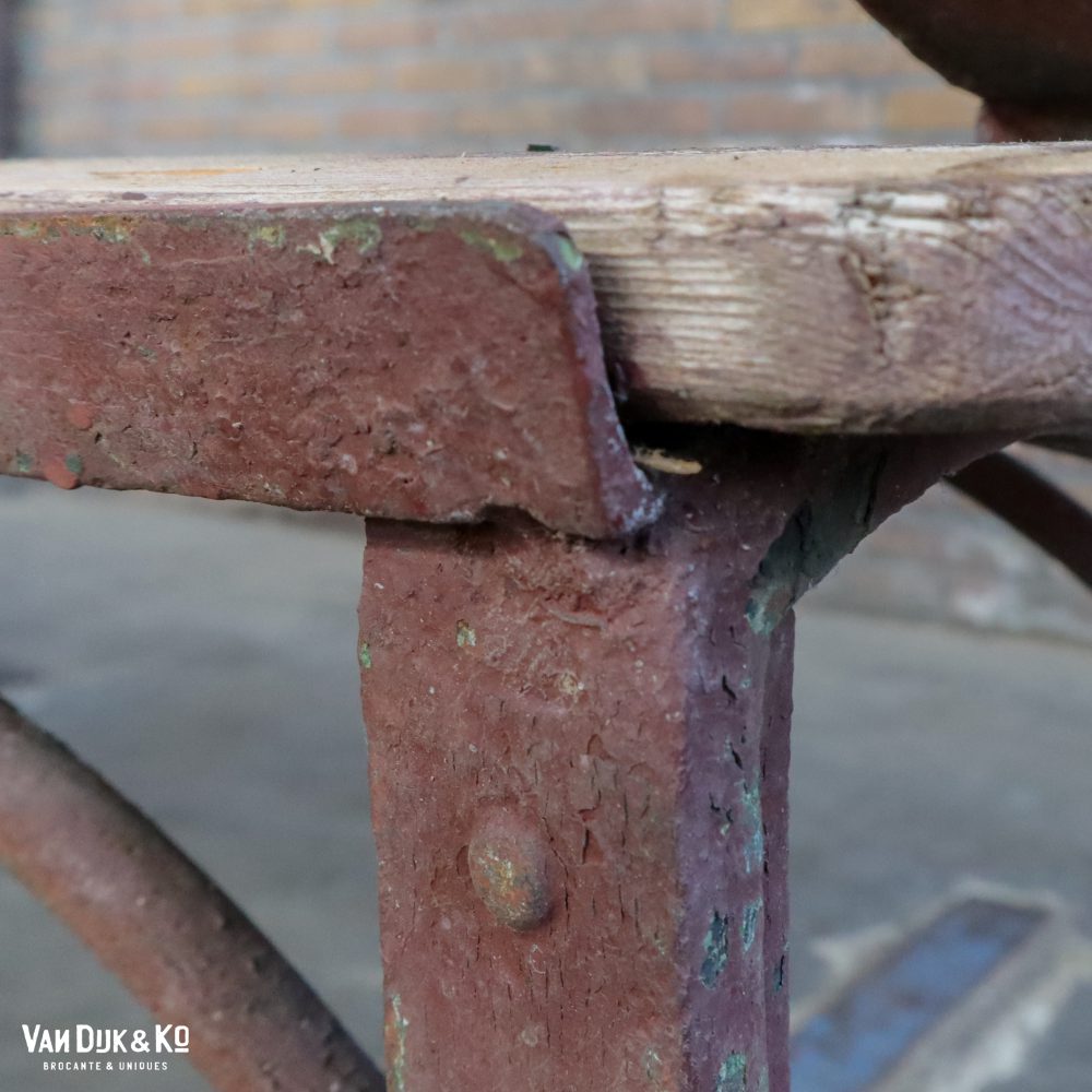 Brocante bruine parkbank - Afbeelding 8