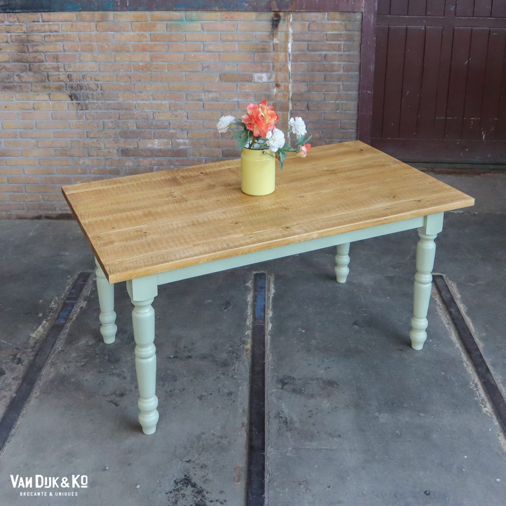 Landelijke tafel - groen onderstel - Afbeelding 2