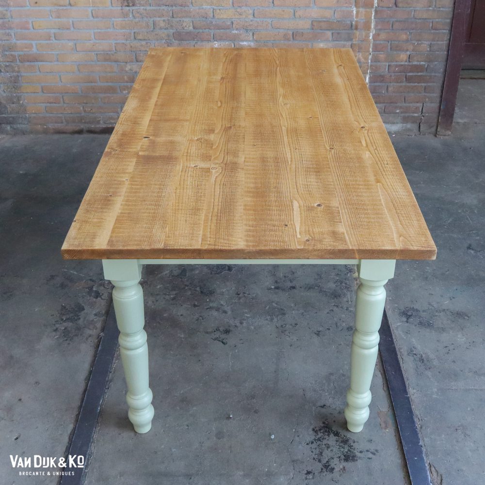 Landelijke tafel - groen onderstel - Afbeelding 3