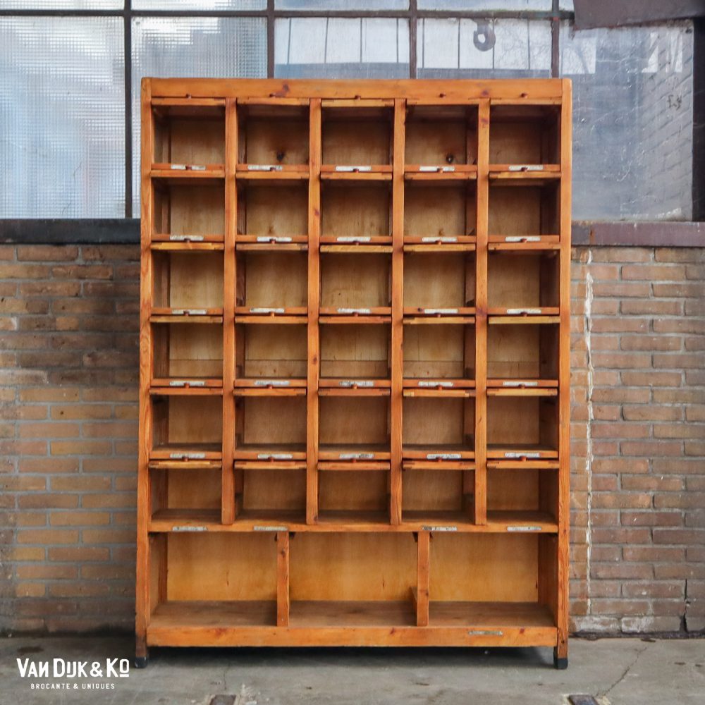 Vintage kleppenkast met glas - Afbeelding 3