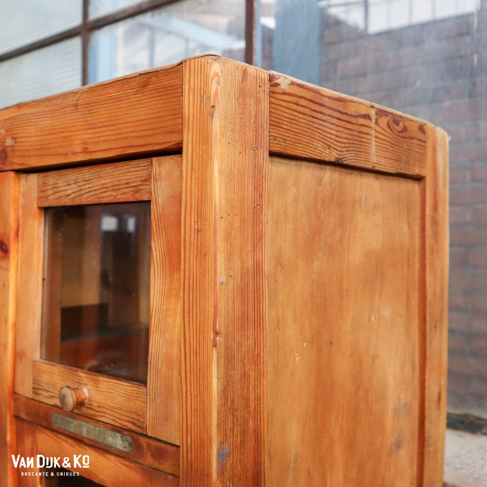 Vintage kleppenkast met glas - Afbeelding 4