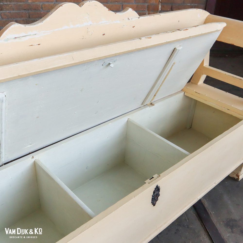 Houten brocante klepbank - Afbeelding 3