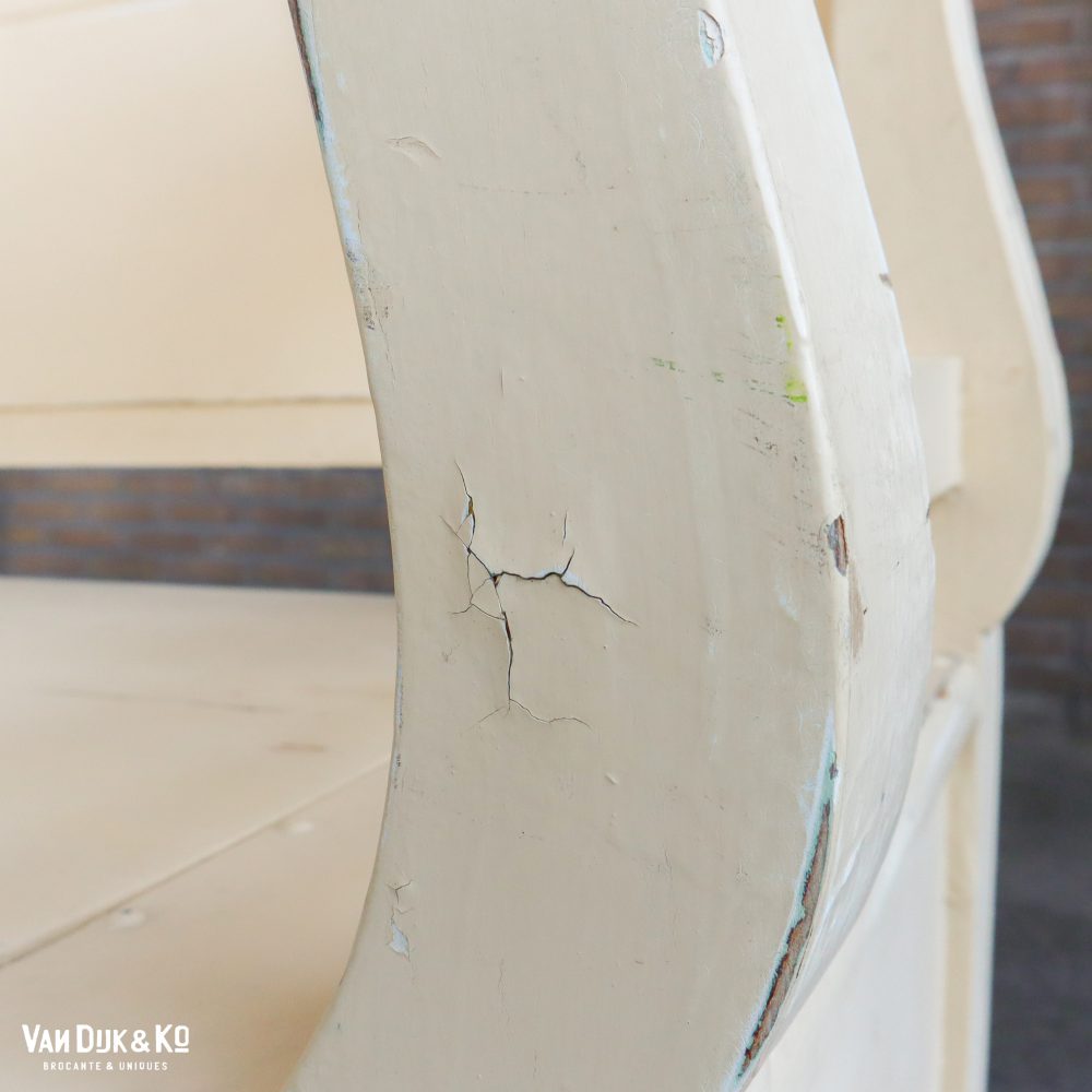 Houten brocante klepbank - Afbeelding 7