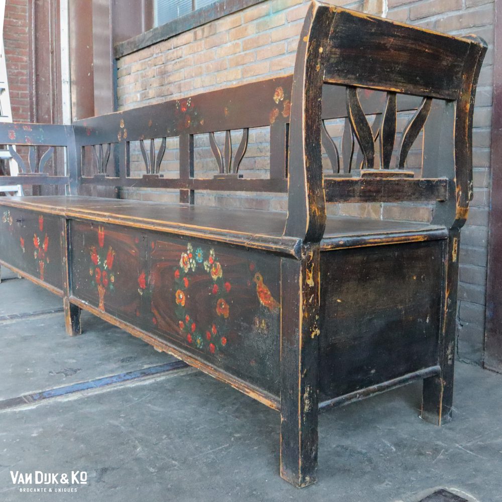Brocante klepbank met bloemen - Afbeelding 5