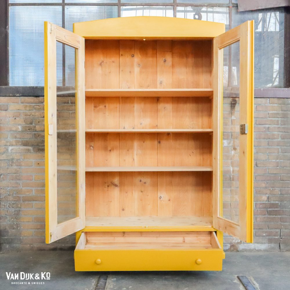 Gele vitrinekast - Afbeelding 3