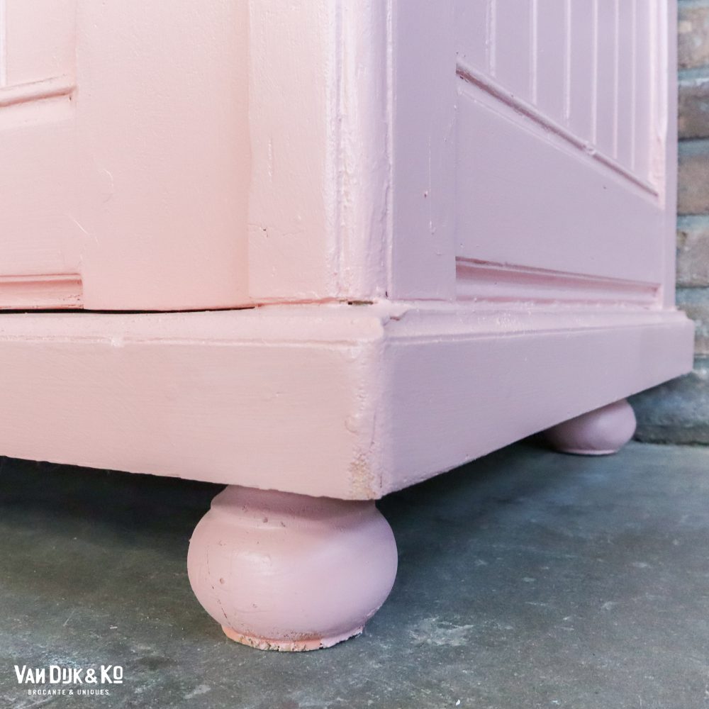Brocante roze linnenkast - Afbeelding 8