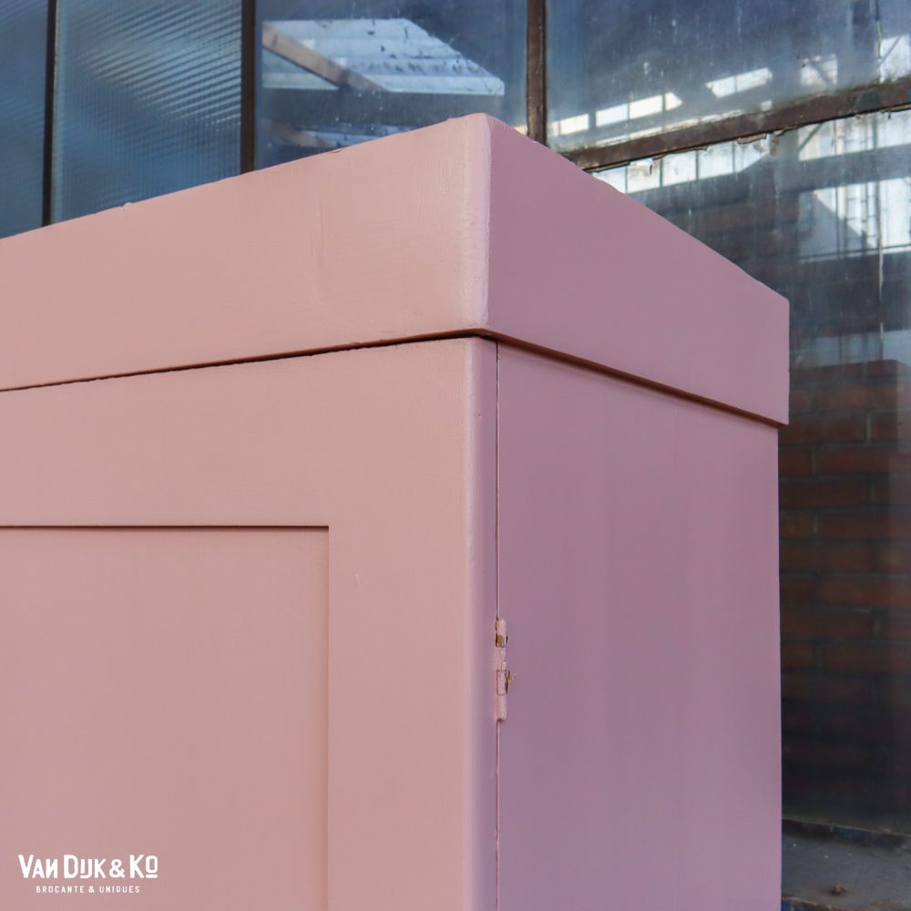 Brocante roze linnenkast - Afbeelding 5