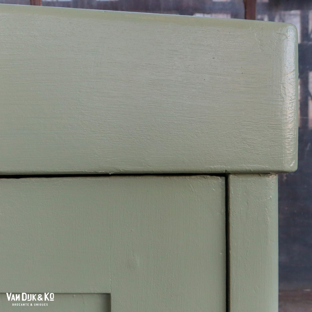 Brocante groene linnenkast - Afbeelding 6