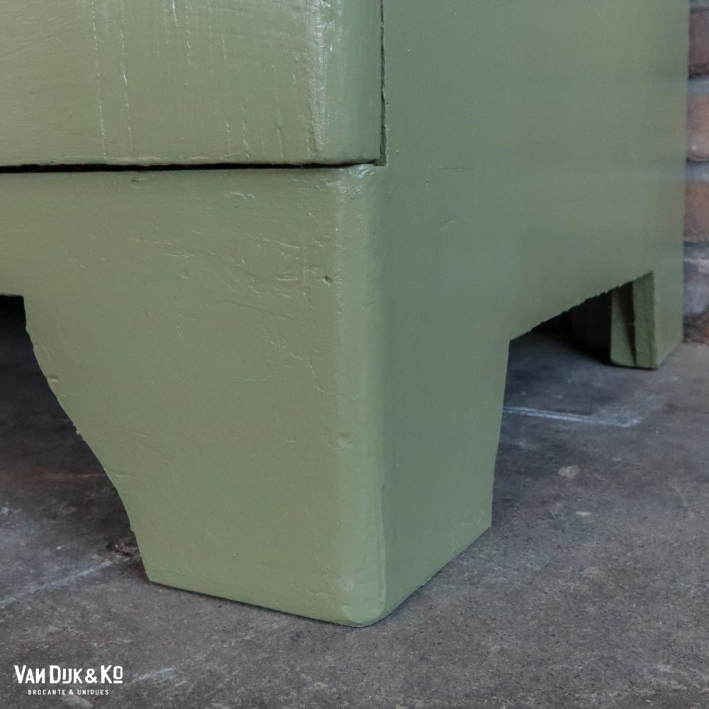 Brocante groene linnenkast - Afbeelding 7
