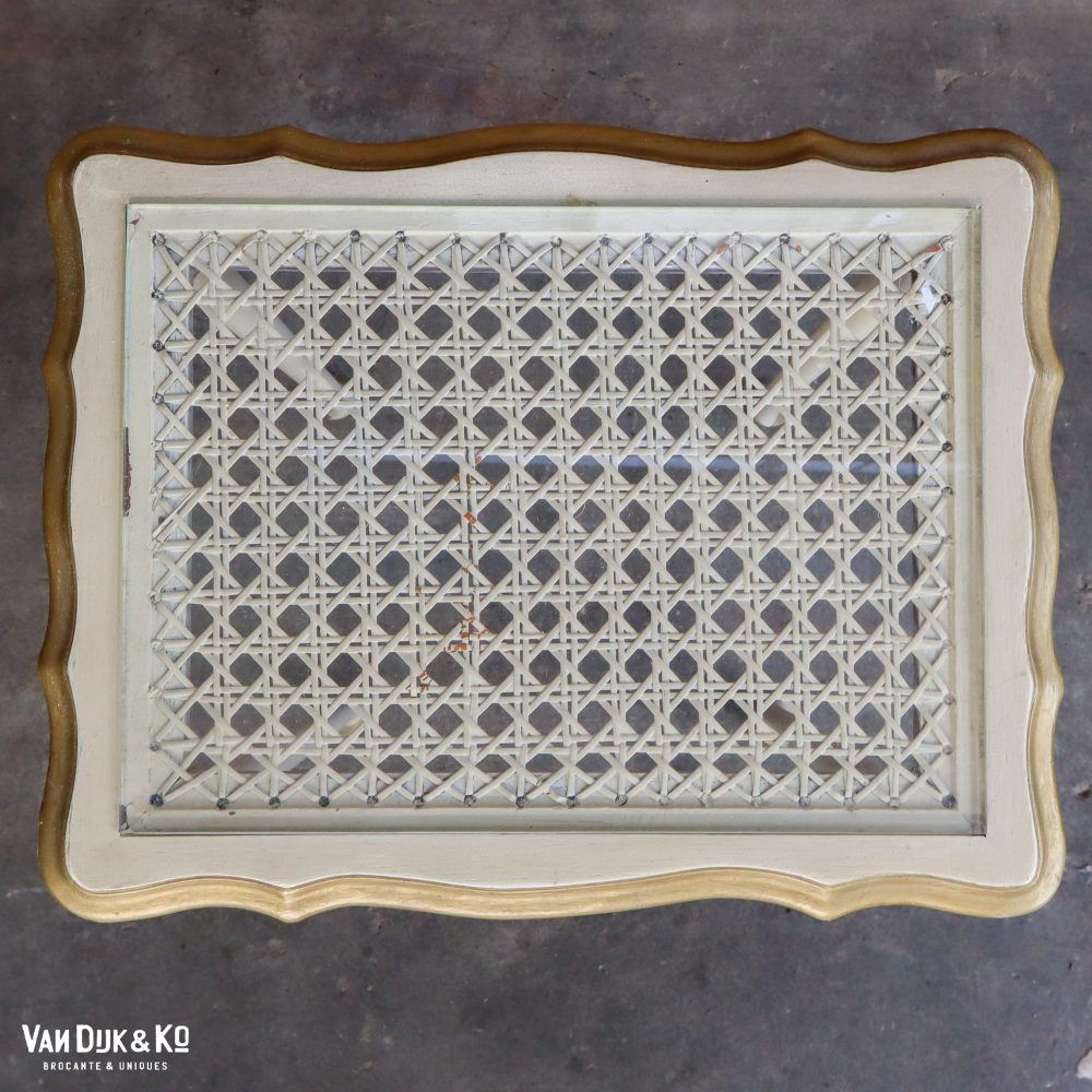 Vintage nesttafeltjes met webbing blad - Afbeelding 5