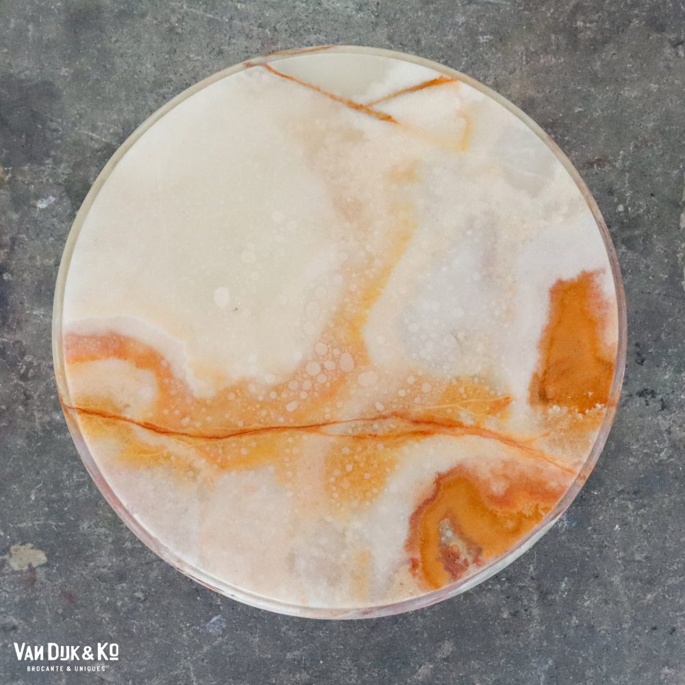 Messing tafeltje met marmeren blad - Afbeelding 3