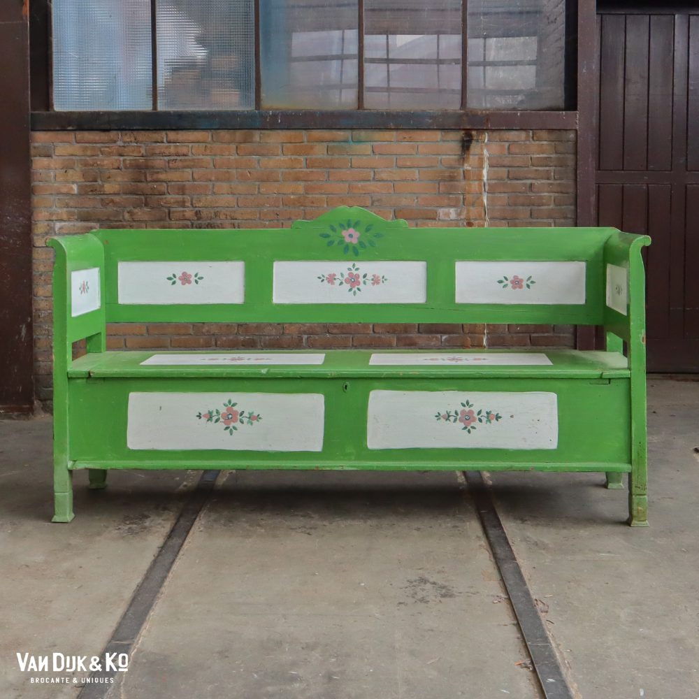 Beschilderde groene klepbank - Afbeelding 2