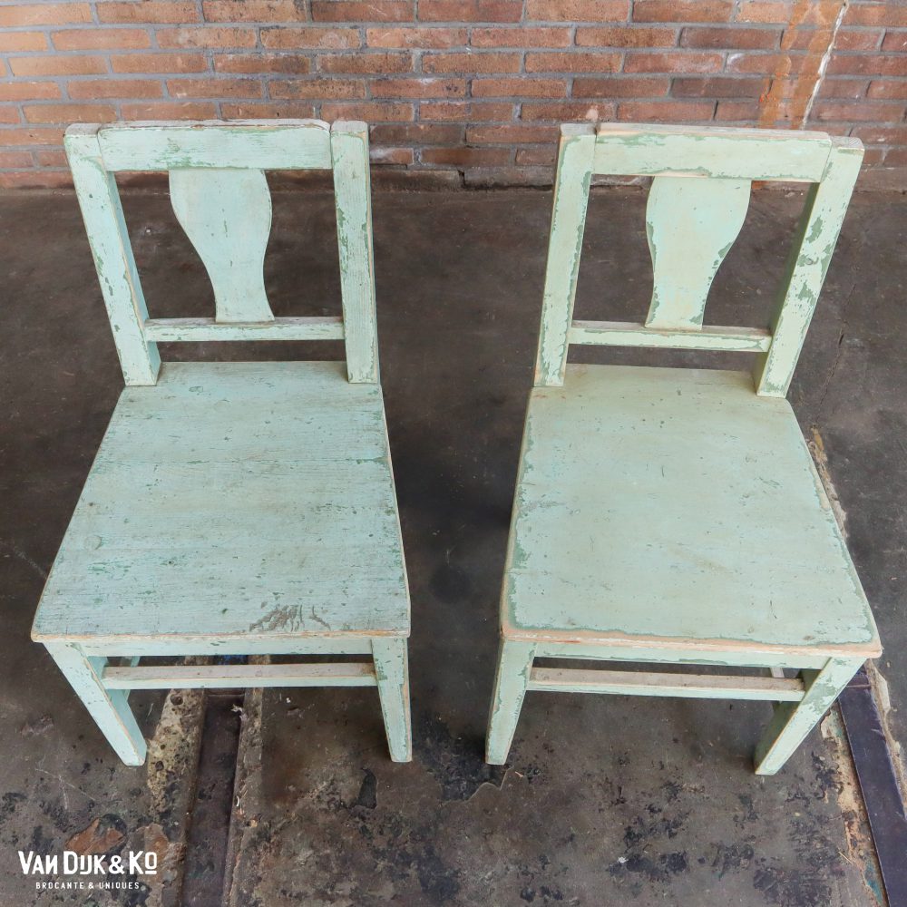Houten brocante stoelen - Afbeelding 2