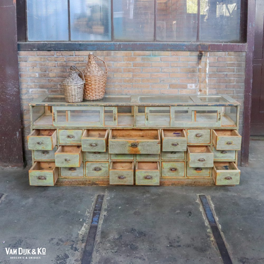 Vintage toonbank met lades - Afbeelding 3