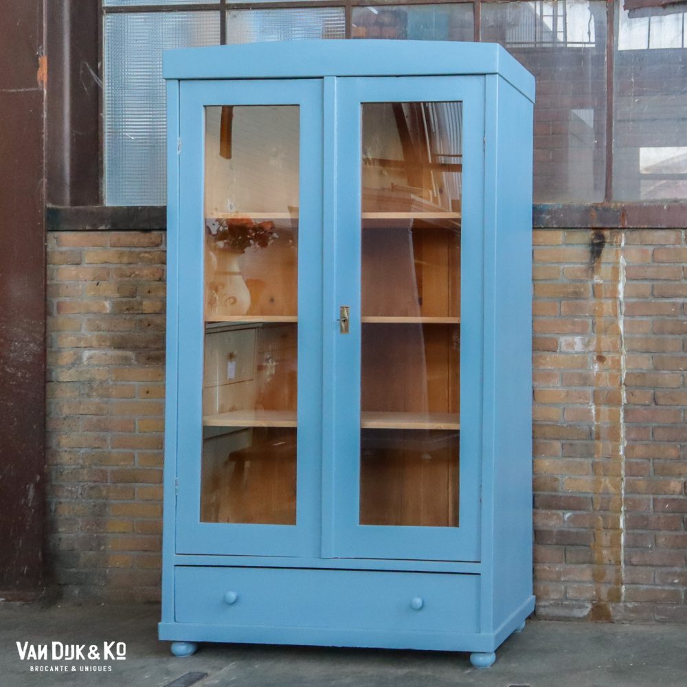 Blauwe vitrinekast - Afbeelding 2