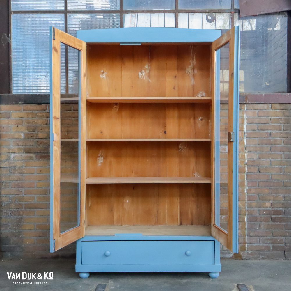 Blauwe vitrinekast - Afbeelding 3