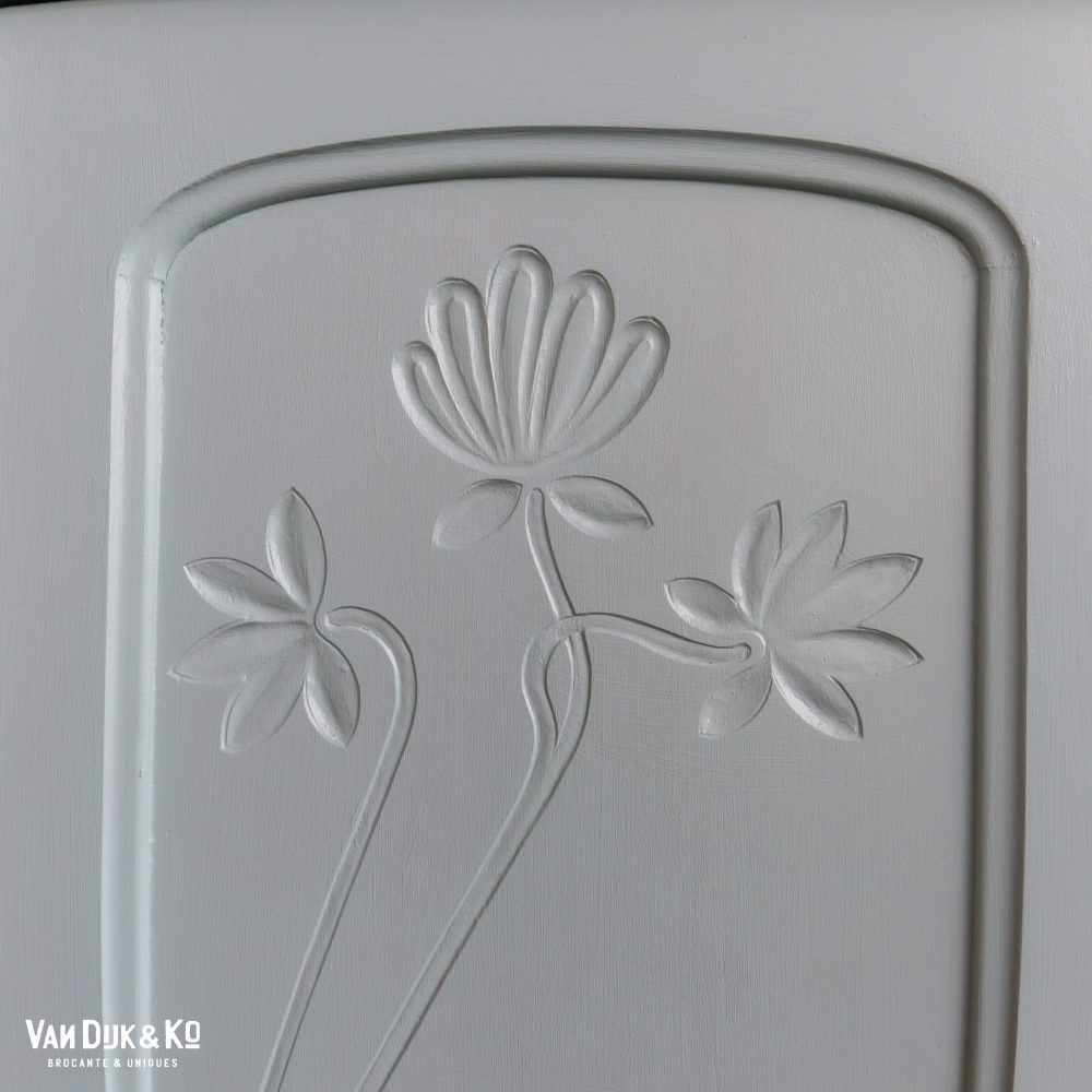 Brocante eendeurskast met bloemen - Afbeelding 6