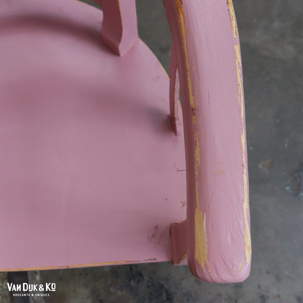 Brocante roze stoel - Afbeelding 5