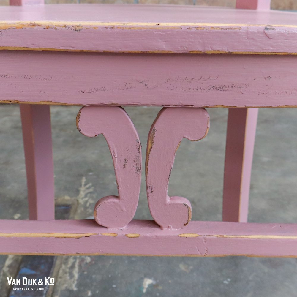 Brocante roze stoel - Afbeelding 7