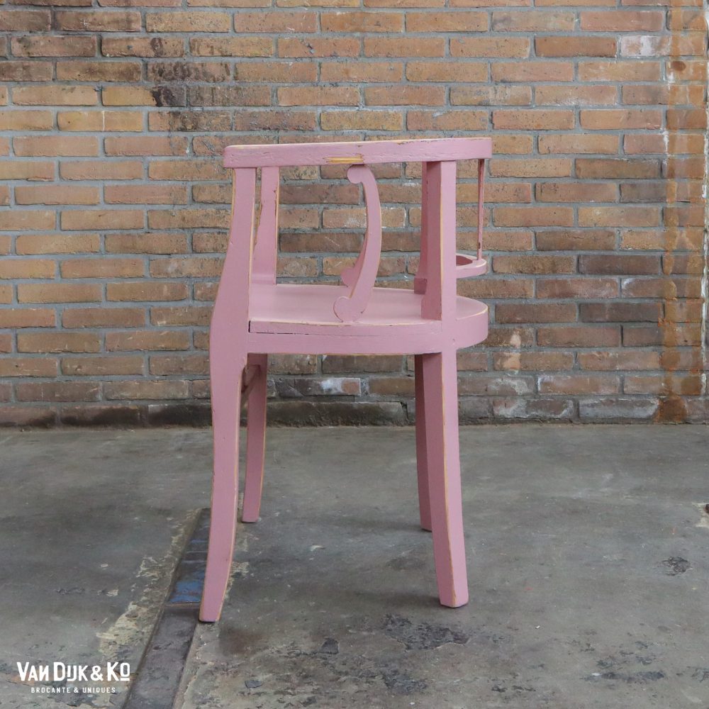 Brocante roze stoel - Afbeelding 2