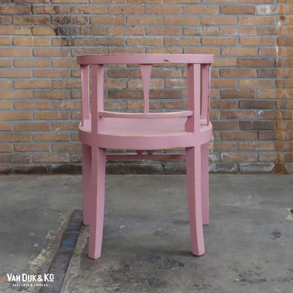 Brocante roze stoel - Afbeelding 3