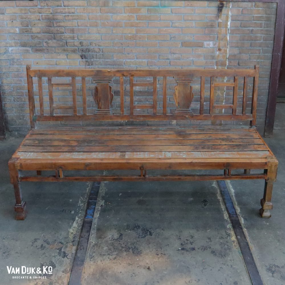 Brocante Indiase stationsbank - Afbeelding 3