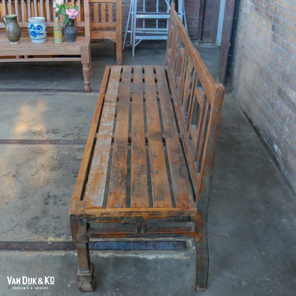 Brocante Indiase stationsbank - Afbeelding 4