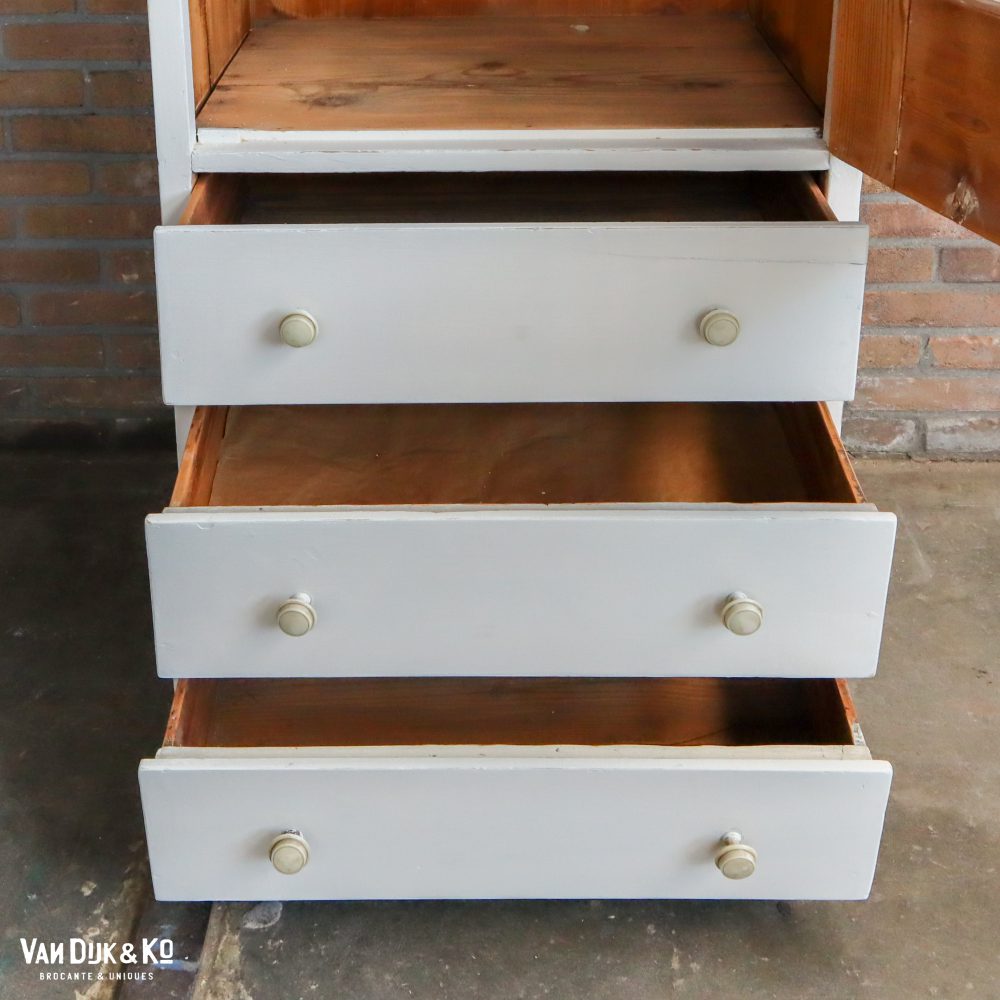 Brocante eendeurs vitrinekast - Afbeelding 4