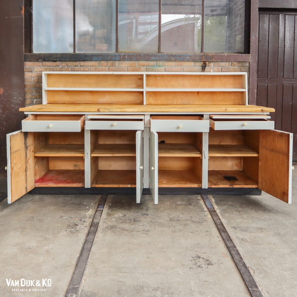 Houten werktafel met opzetstuk - Afbeelding 4