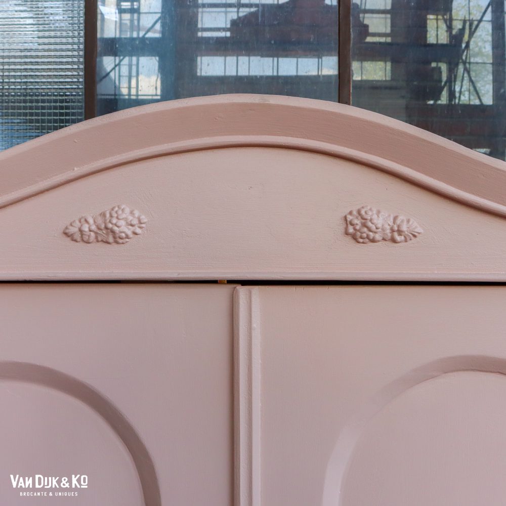 Brocante roze linnenkast - Afbeelding 4