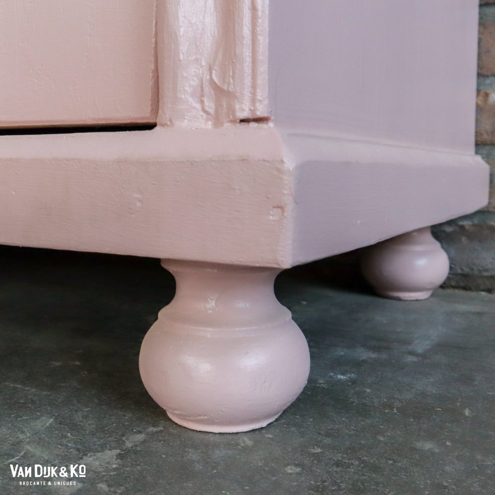 Brocante roze linnenkast - Afbeelding 10