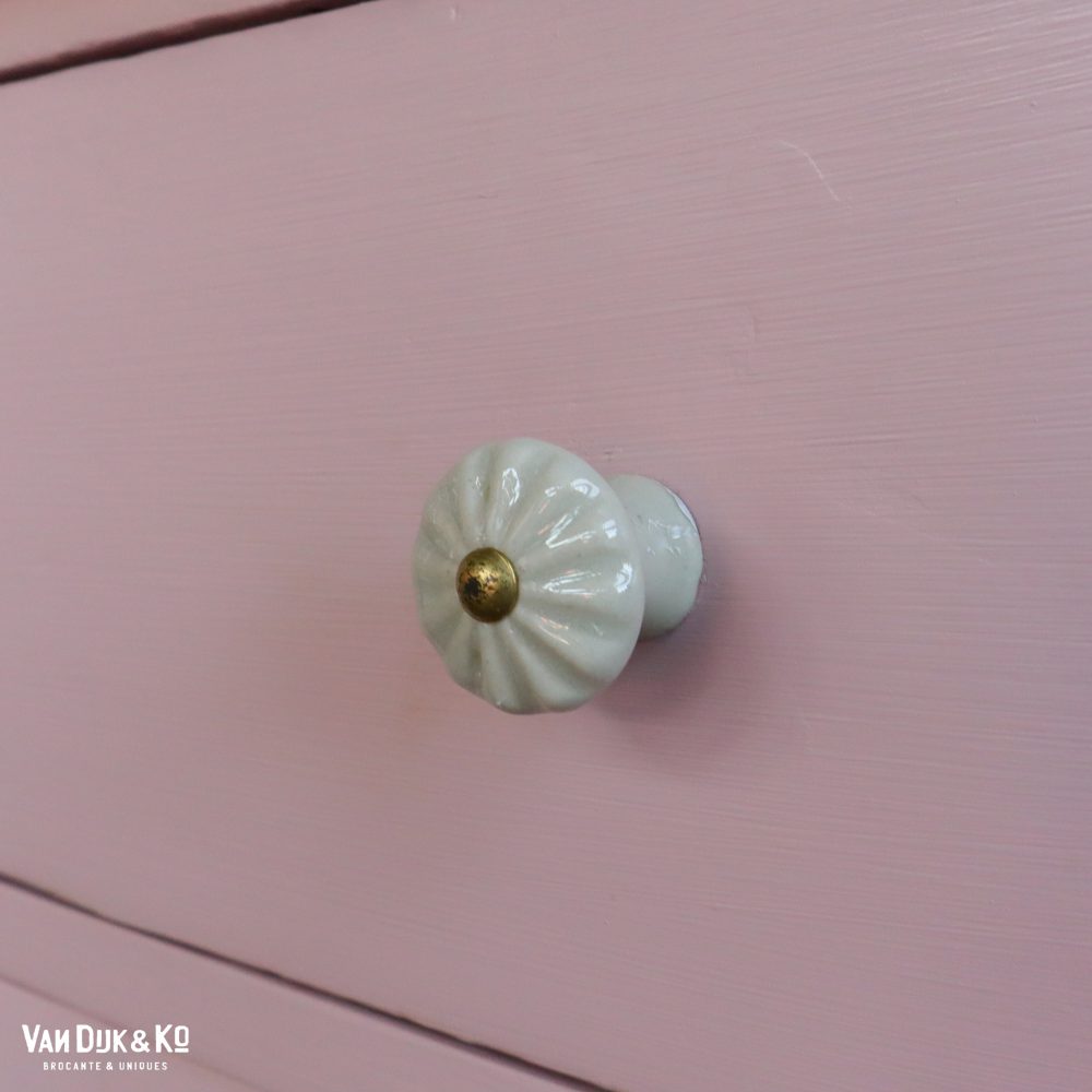 Brocante roze commode - Afbeelding 6