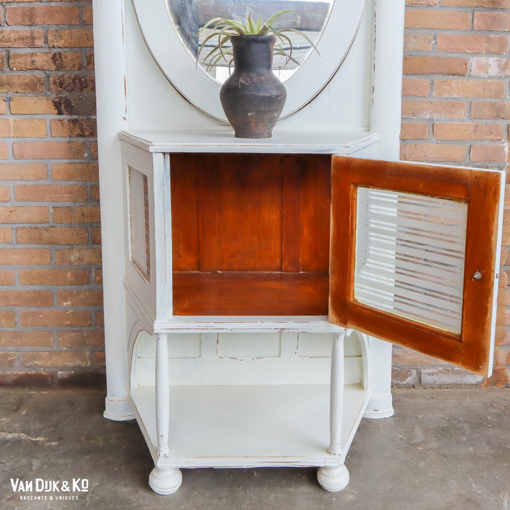 Brocante onderkast met spiegel - Afbeelding 3