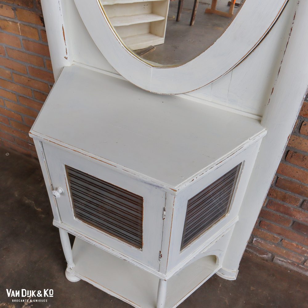 Brocante onderkast met spiegel - Afbeelding 4