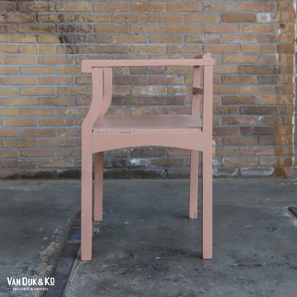 Brocante roze stoel - Afbeelding 3