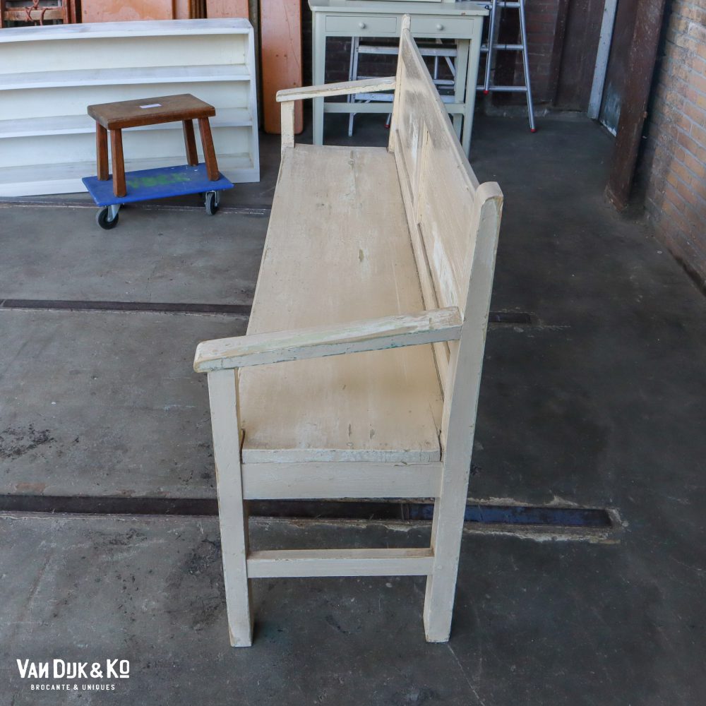 Brocante houten bank - Afbeelding 3