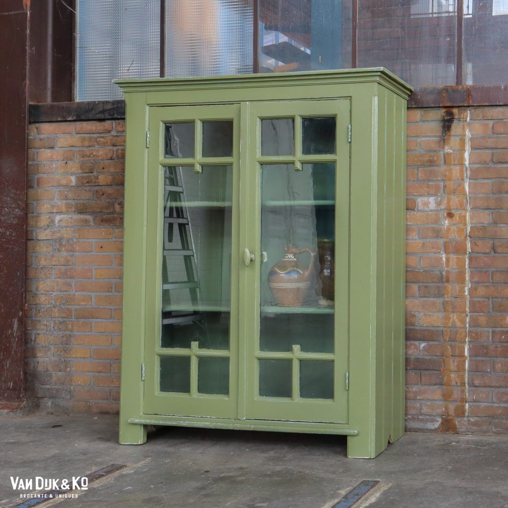 Groene landelijke vitrinekast - Afbeelding 2