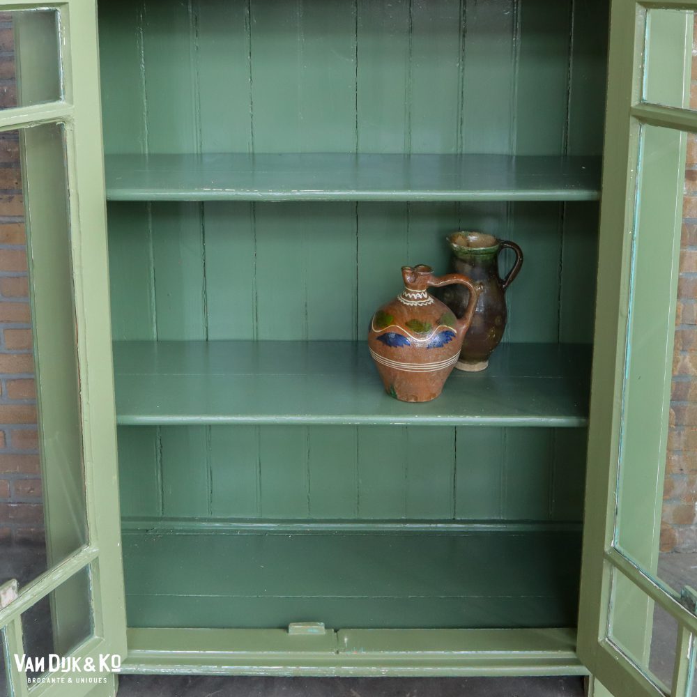 Groene landelijke vitrinekast - Afbeelding 4