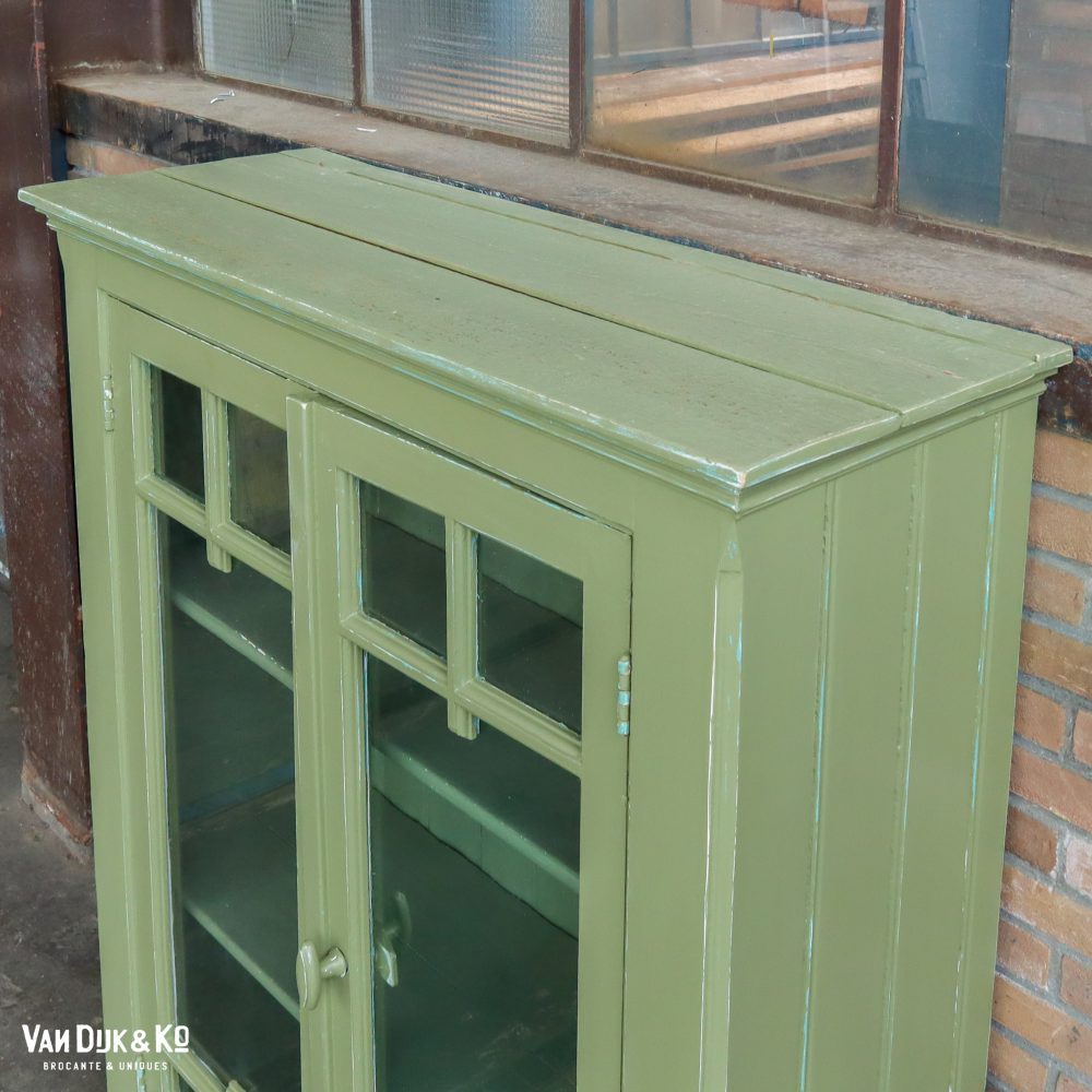 Groene landelijke vitrinekast - Afbeelding 7