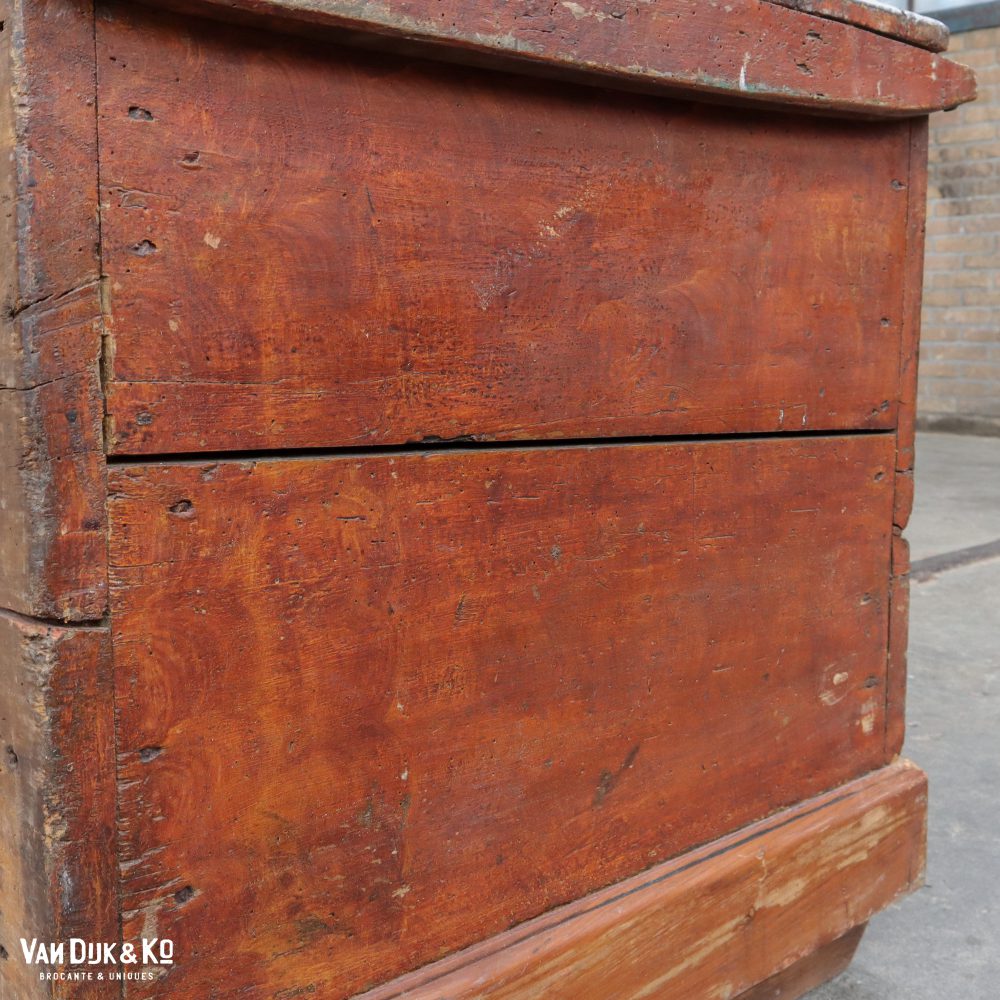 Antieke houten kist - Afbeelding 9