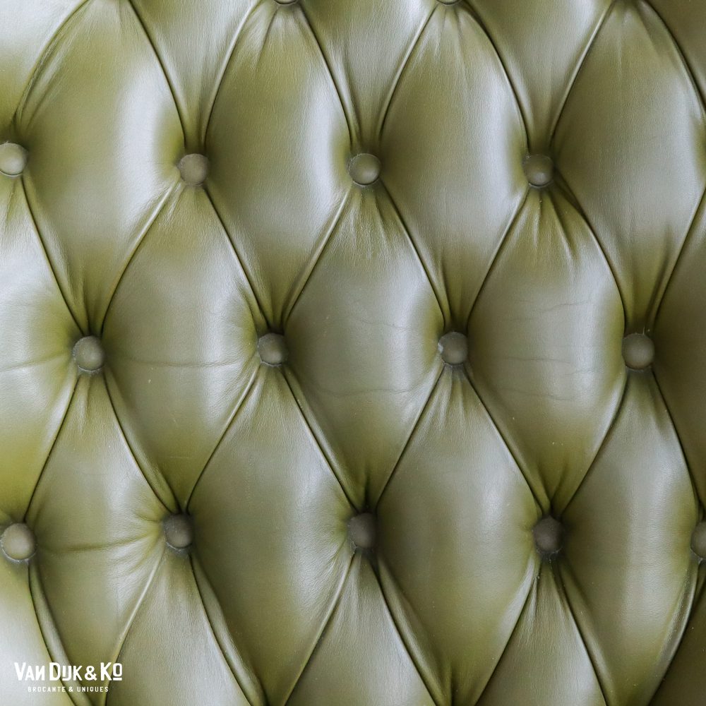 Groen leren fauteuil (mancave) - Afbeelding 6