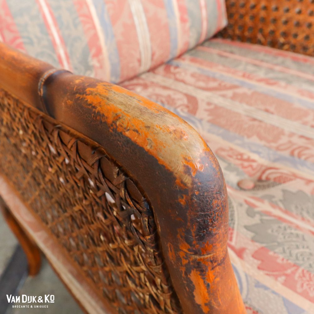 Vintage fauteuil met rotan - Afbeelding 7