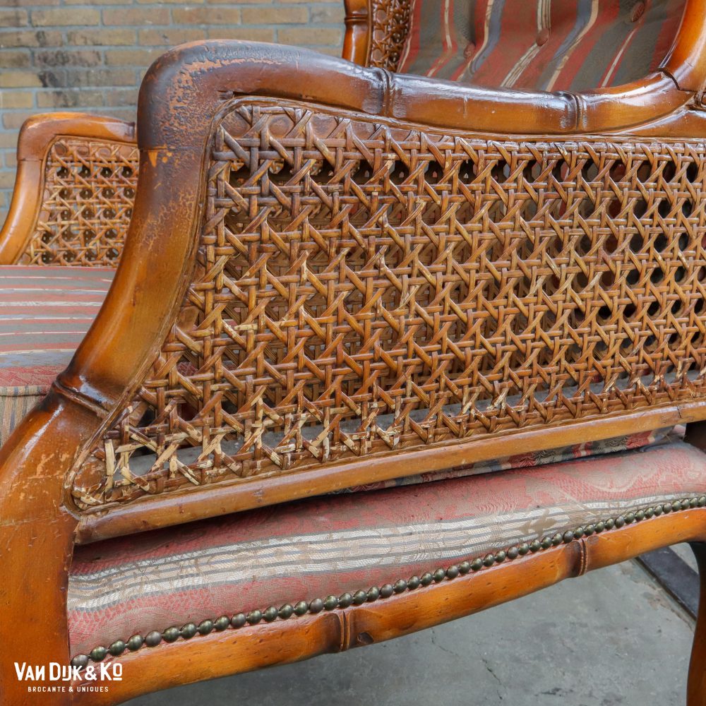 Vintage fauteuil met rotan - Afbeelding 9