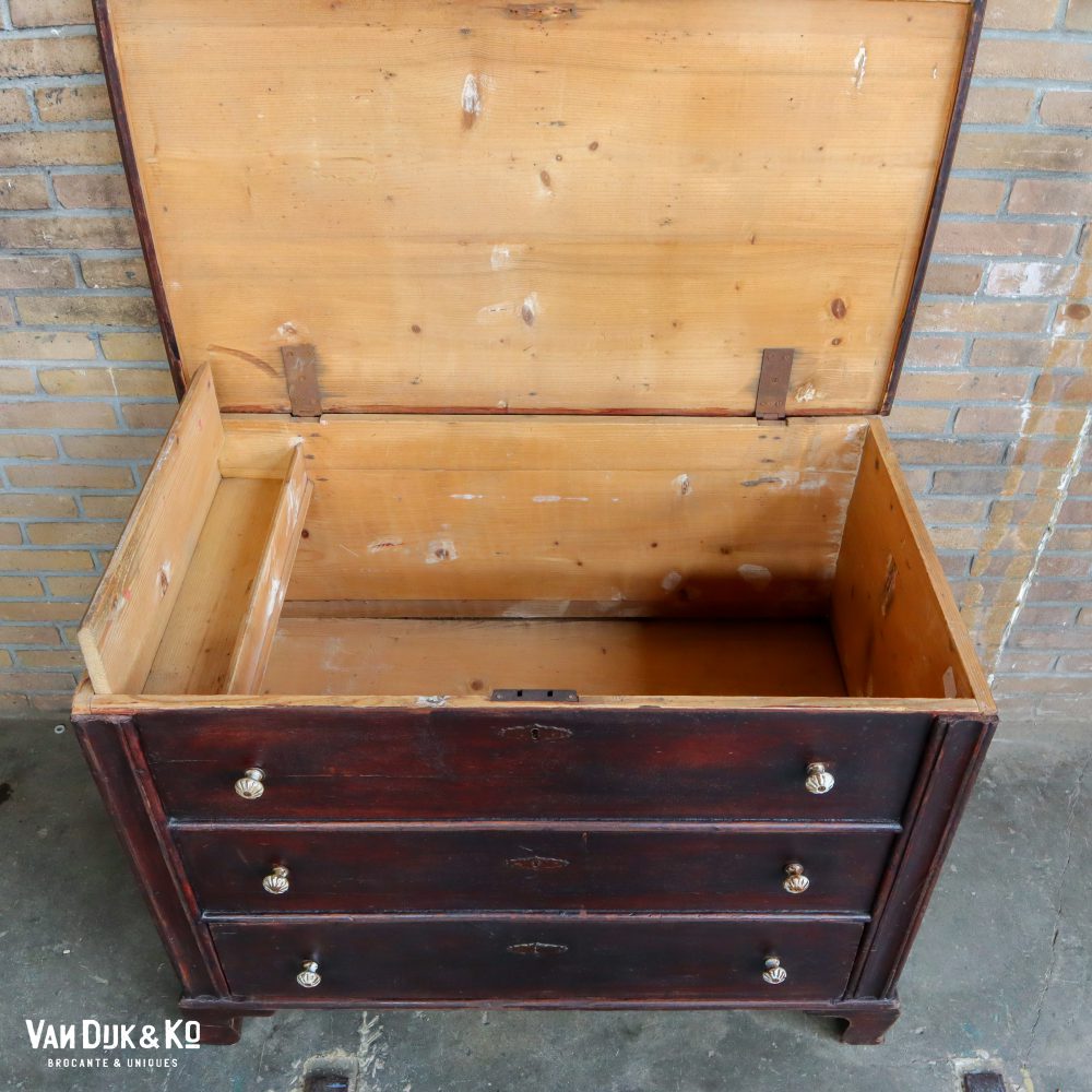 Brocante kist met lade - Afbeelding 4