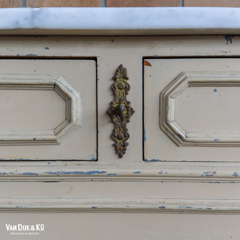 Vintage ladekast met marmeren blad - Afbeelding 5