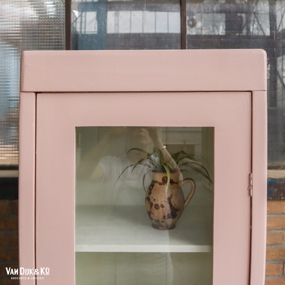 Roze eendeurs vitrinekast - Afbeelding 5