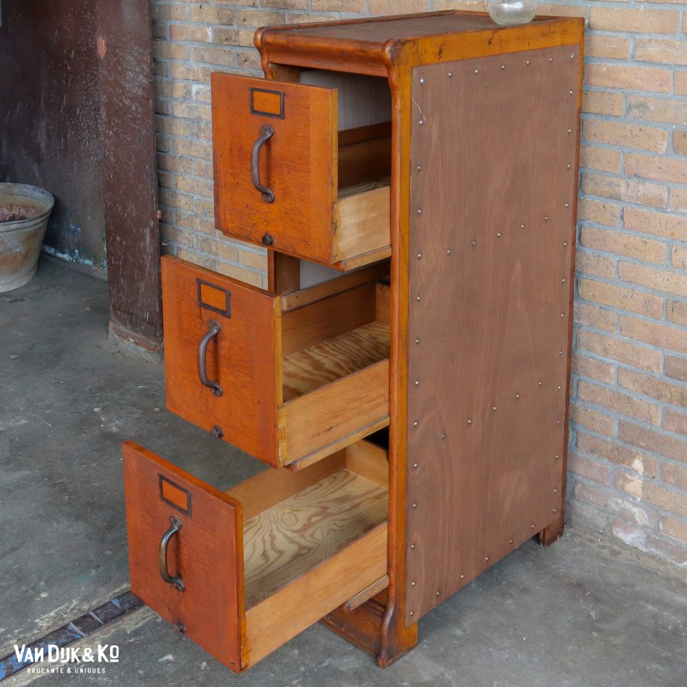 Vintage houten archiefkast - Leyden & van Beest - Afbeelding 3