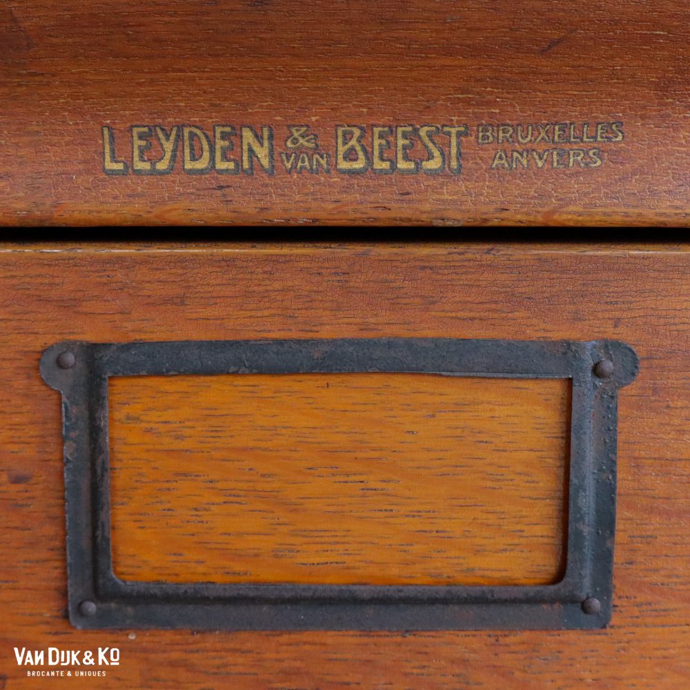 Vintage houten archiefkast - Leyden & van Beest - Afbeelding 7