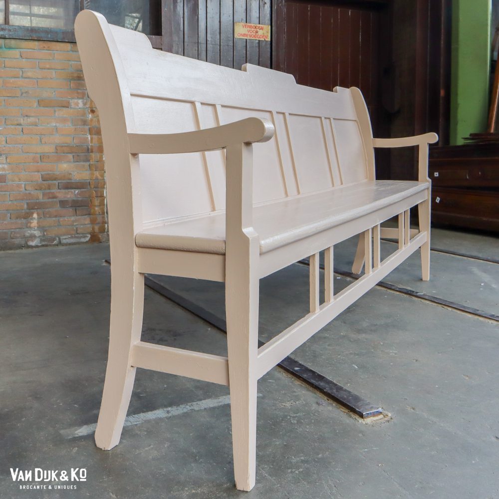 Brocante houten bank - Afbeelding 2