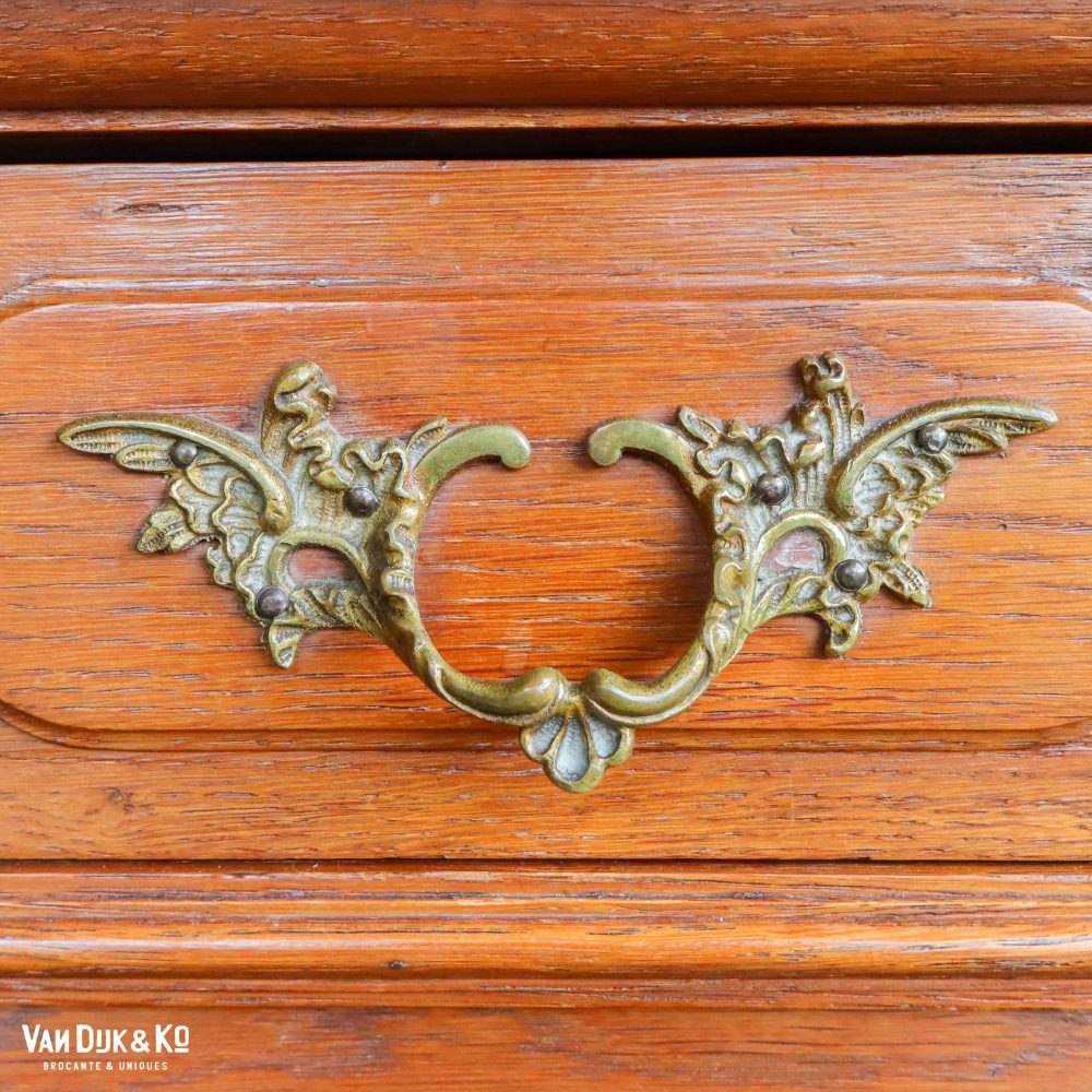 Antieke commode met marmeren blad en spiegel - Afbeelding 9